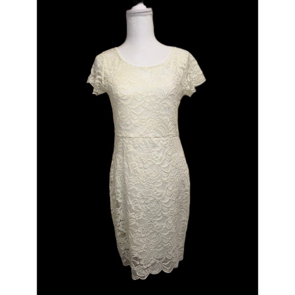 CI SONO by Cavallini GUC | White Lace Sheath Dress size L - Picture 2 of 7